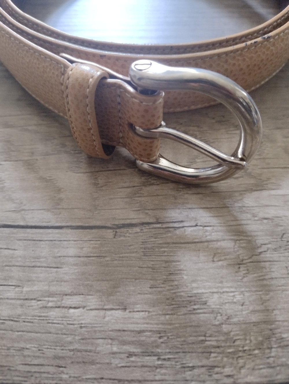 Vintage Coach Calfskin Belt Style 8567 Tan with Silver Tone Buckle Size XL - Picture 3 of 9